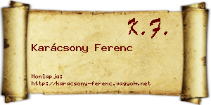 Karácsony Ferenc névjegykártya