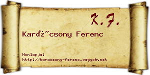 Karácsony Ferenc névjegykártya